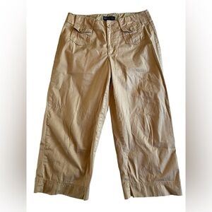 (R)elativity  Wide Leg Womens Khaki Size 12 Zip Fly Button Closure Capri Pants